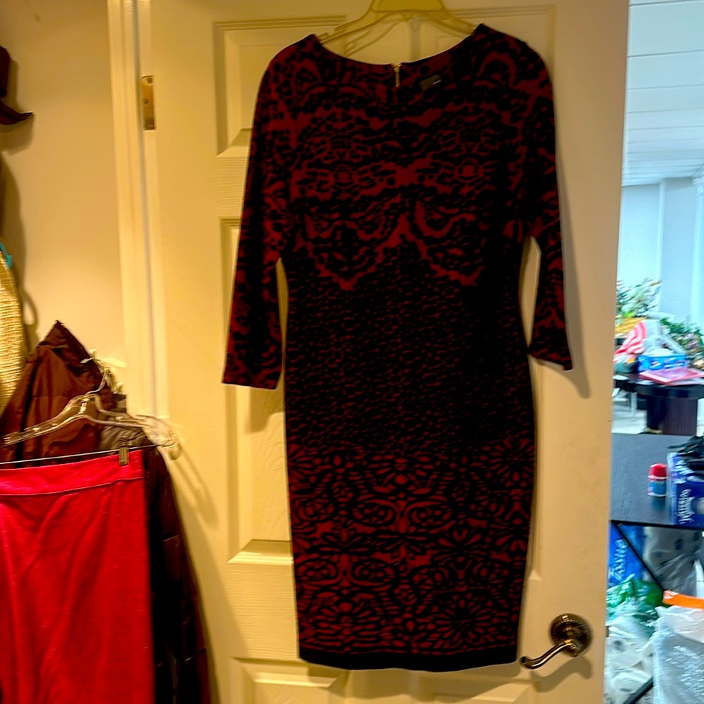 Red an black dress